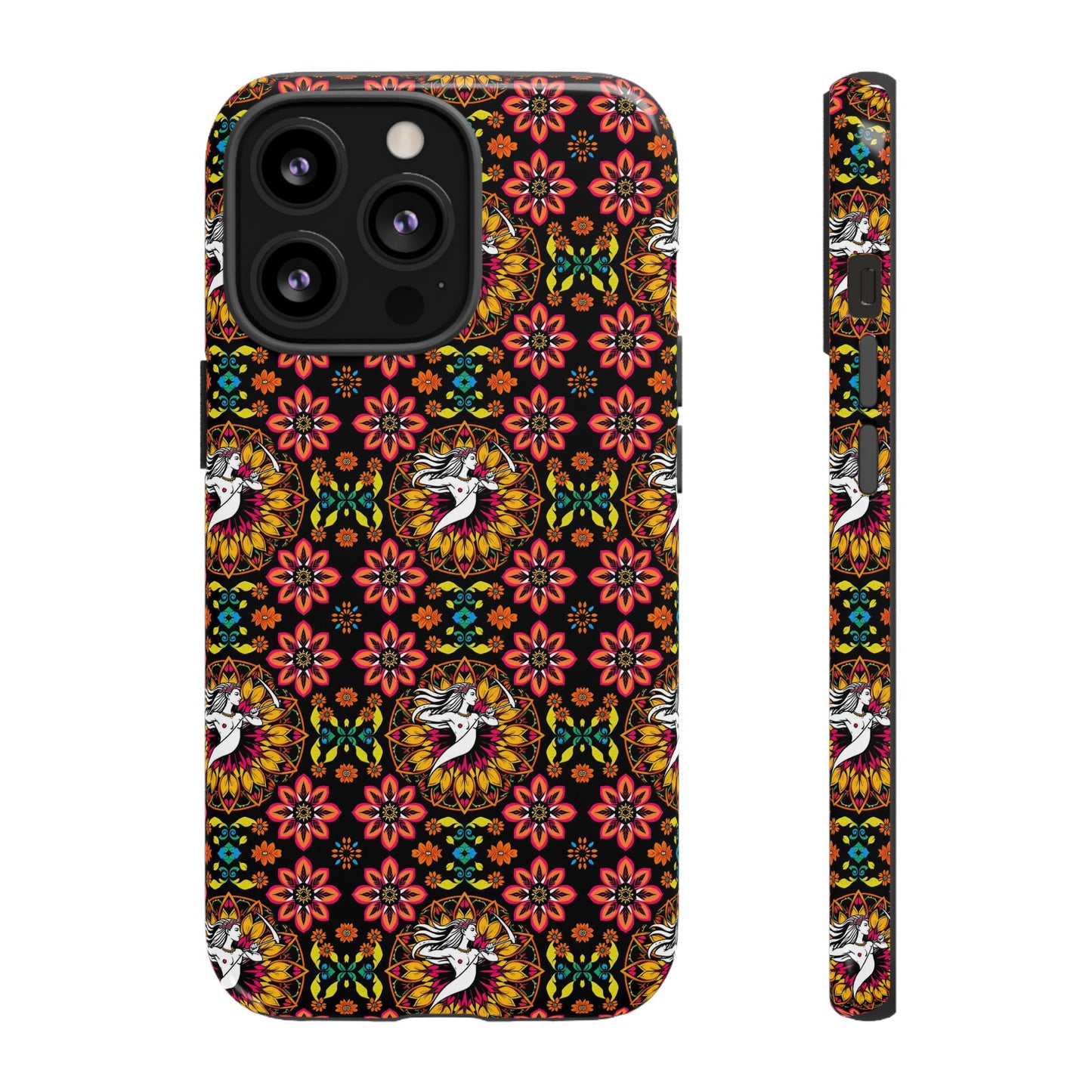 Tough Cases, Sagittarius, Zodiac v2, Flower Pattern