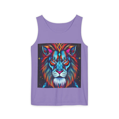 Unisex Garment-Dyed, Tank Top, Leo, Pop Art v1, 100% US cotton