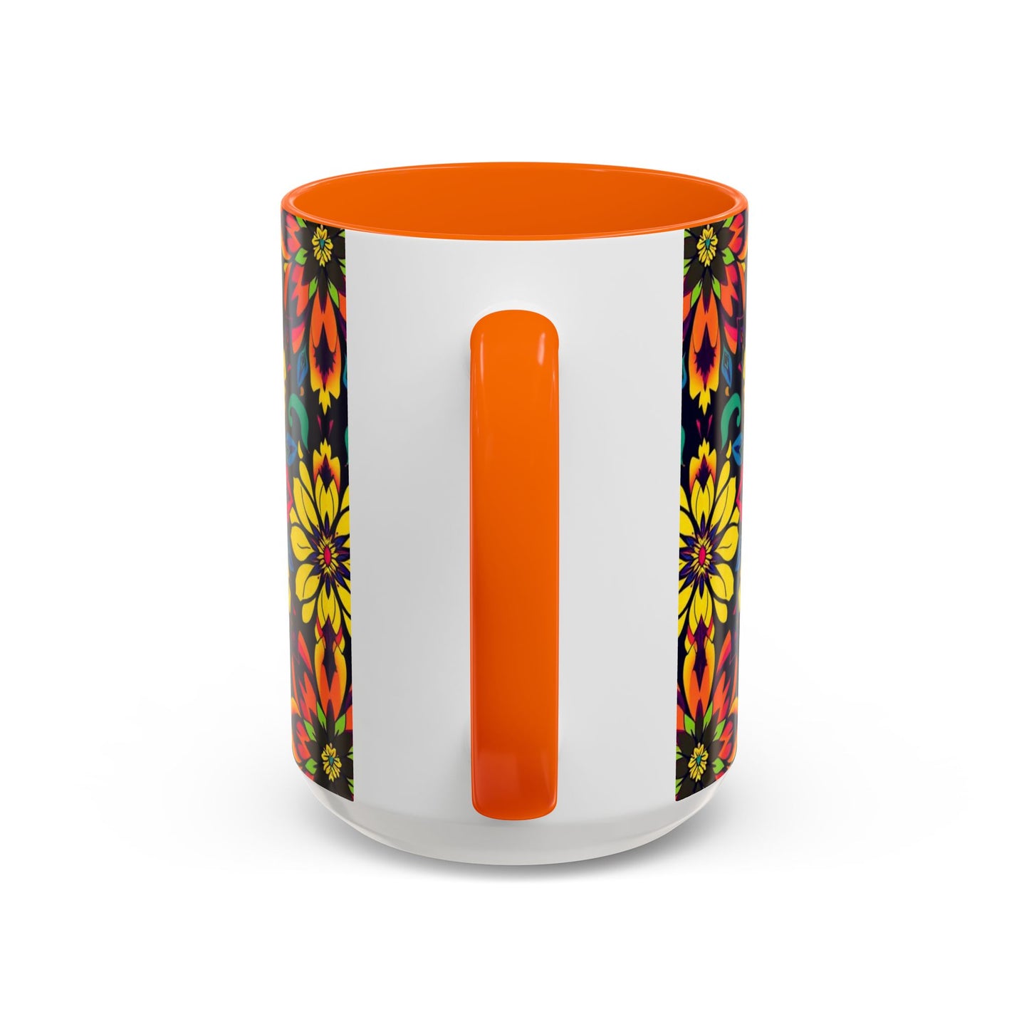 Accent Coffee Mug, Capricorn, Zodiac v4, Flower Pattern, (11, 15oz)