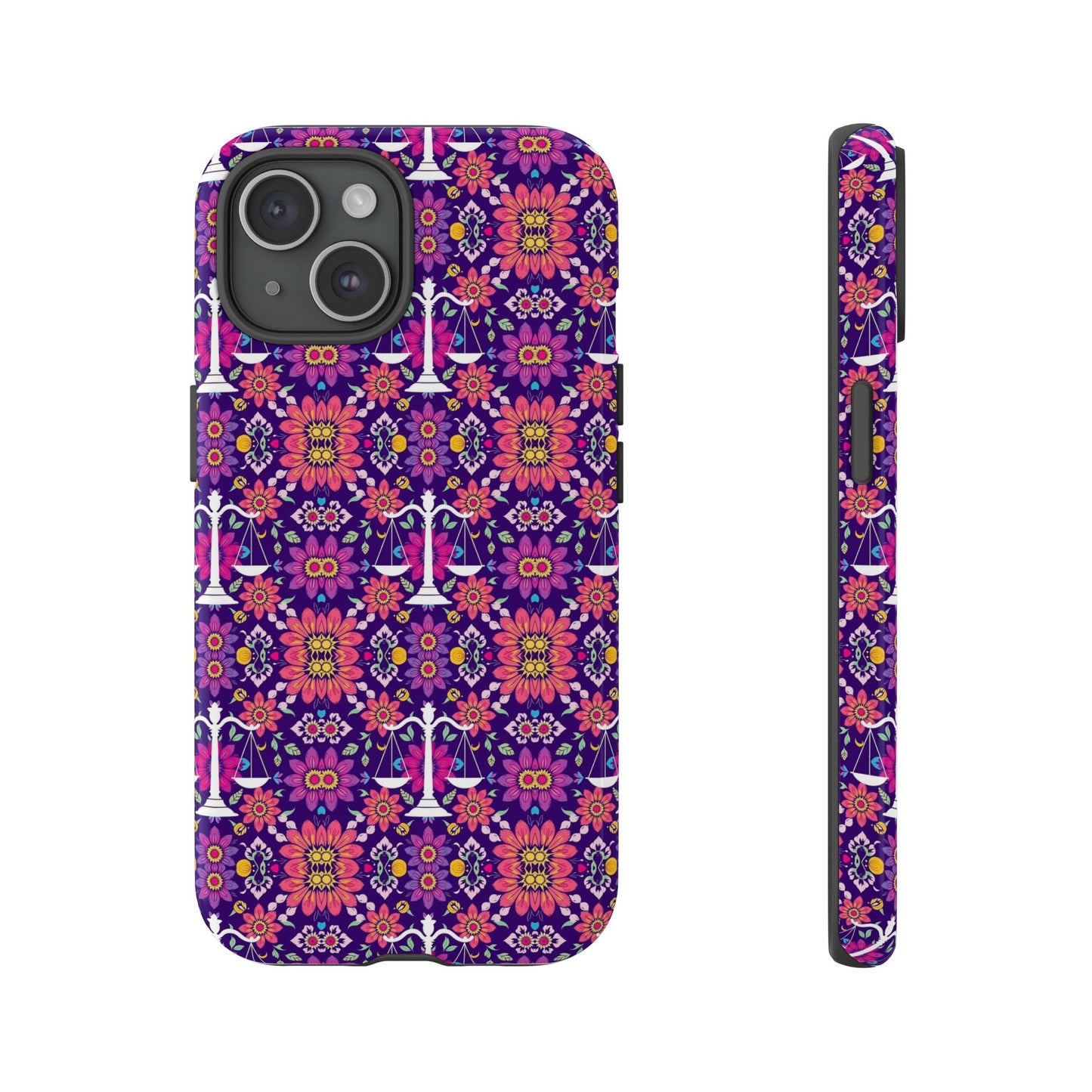 Tough Cases, Libra, Zodiac v4, Flower Pattern