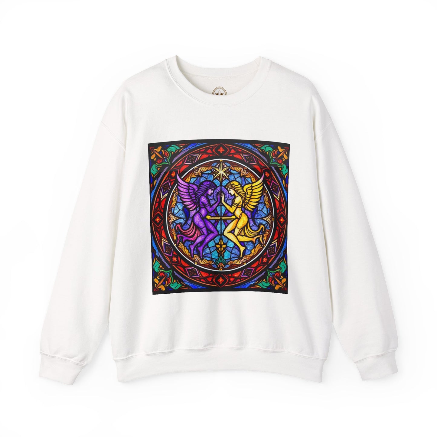 Unisex Heavy Blend™ Crewneck Sweatshirt, Glass, Gemini Zodiac Design