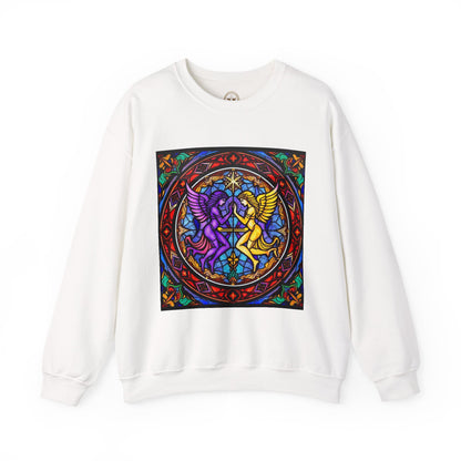 Unisex Heavy Blend™ Crewneck Sweatshirt, Glass, Gemini Zodiac Design