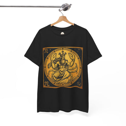 Unisex Heavy Cotton T-Shirt, Crab King v1, Cancer Zodiac Design