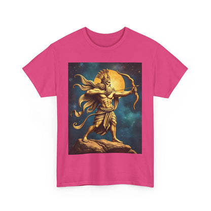 Unisex Heavy Cotton T-Shirt, Midnight Arrow, Sagittarius Zodiac Design
