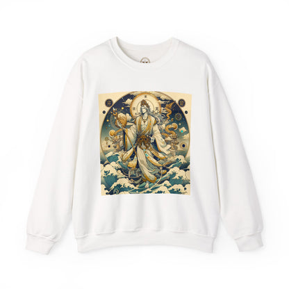 Unisex Heavy Blend™ Crewneck Sweatshirt, Anime Capricorn God,  Zodiac Design