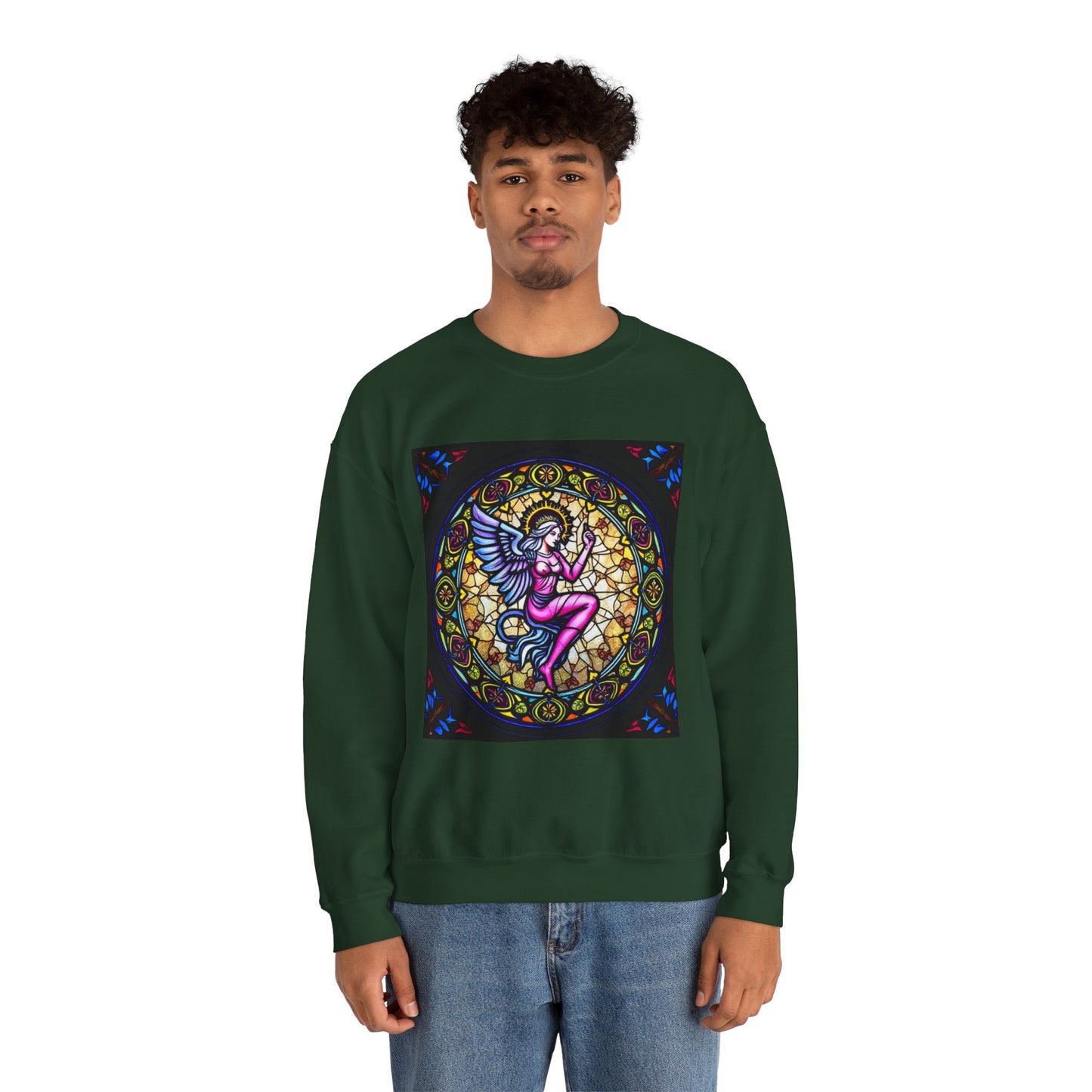 Unisex Heavy Blend™ Crewneck Sweatshirt, Glass 1, Virgo Zodiac Design