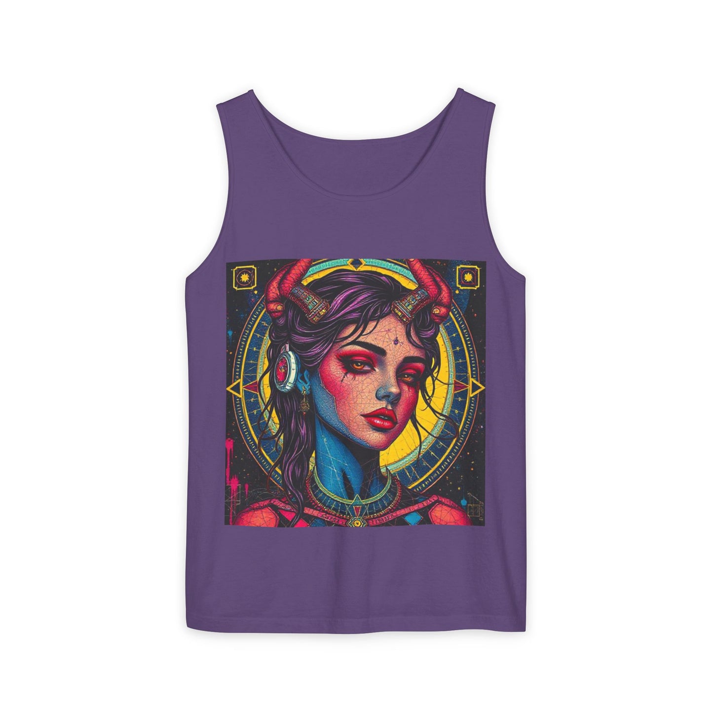 Unisex Garment-Dyed, Tank Top, Scorpio Design, Pop Art, 100% US cotton