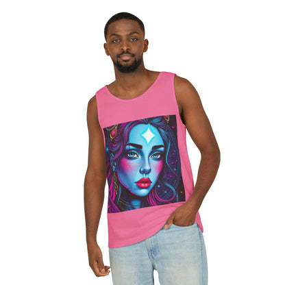 Unisex Garment-Dyed, Tank Top, Gemini, Pop Art, 100% US cotton