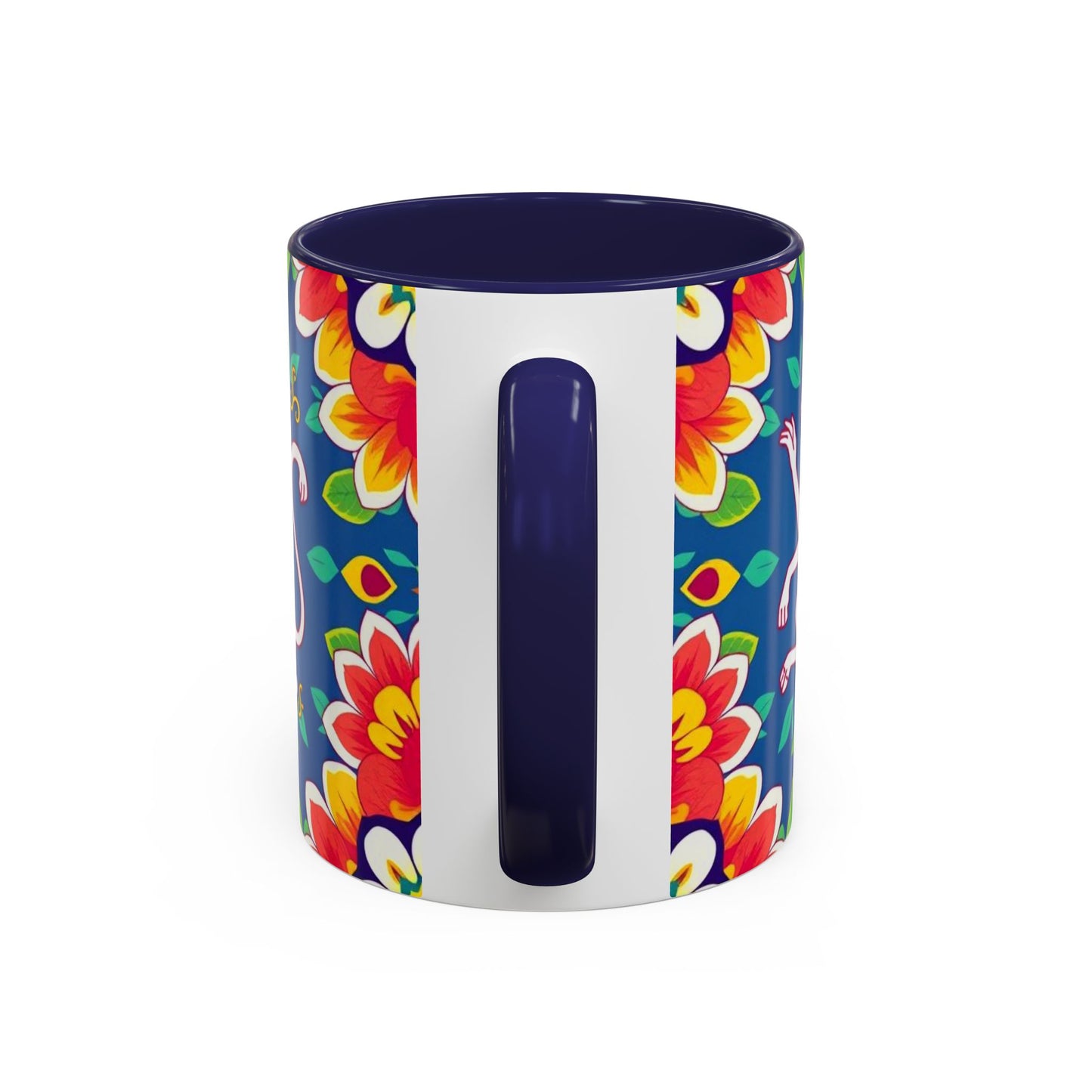 Accent Coffee Mug, Virgo, Zodiac v3. Flower Pattern, (11, 15oz)