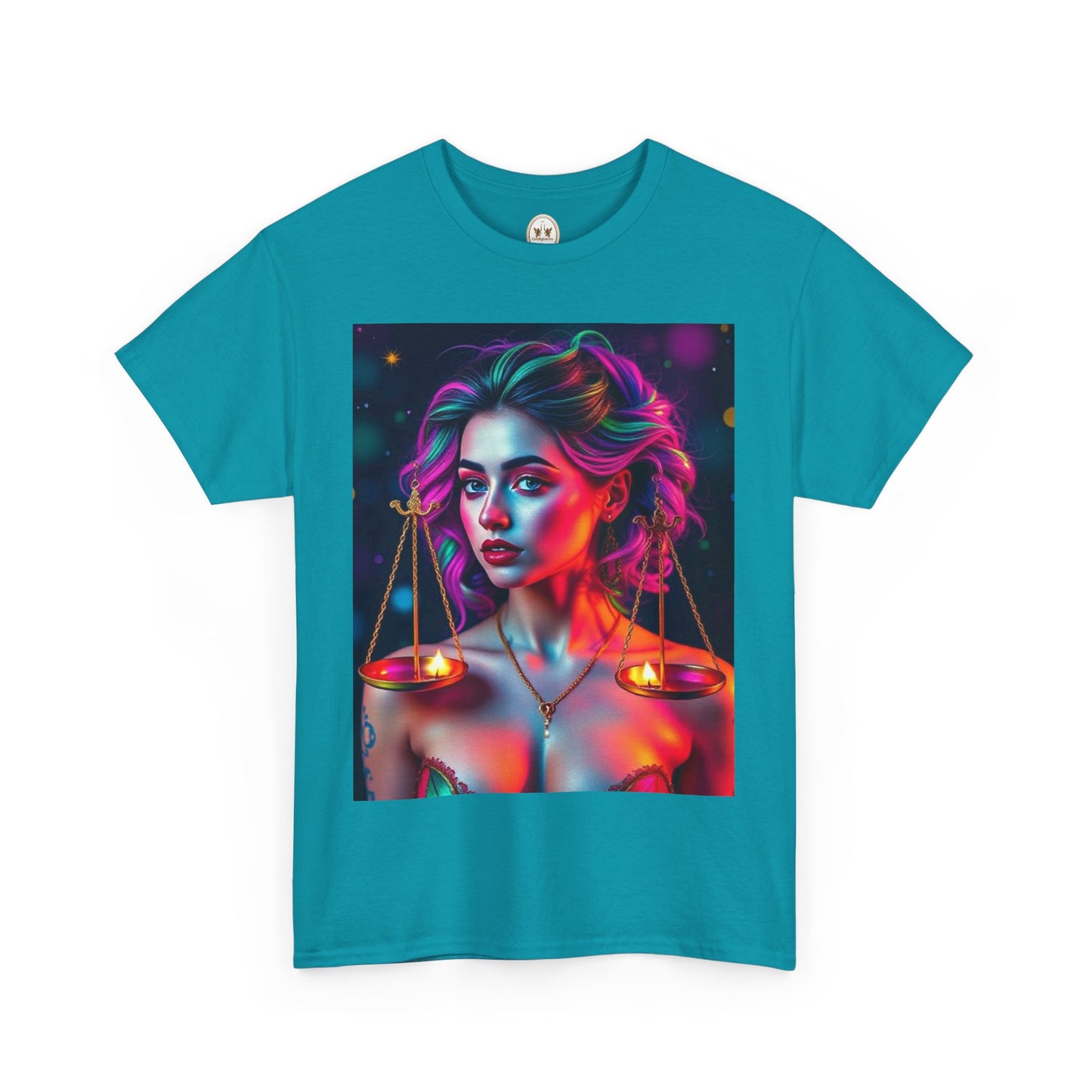 Unisex Heavy Cotton T-Shirt, Libra, Zodiac v3, Sexy Art