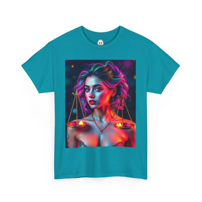 Unisex Heavy Cotton T-Shirt, Libra, Zodiac v3, Sexy Art