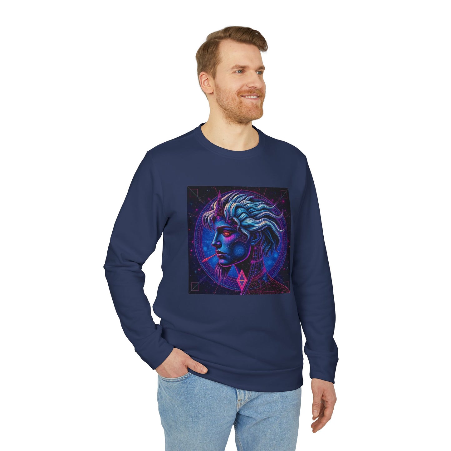 Adidas, Unisex Fleece Crewneck Sweatshirt, Gemini, Pop Art v1, Zodiac