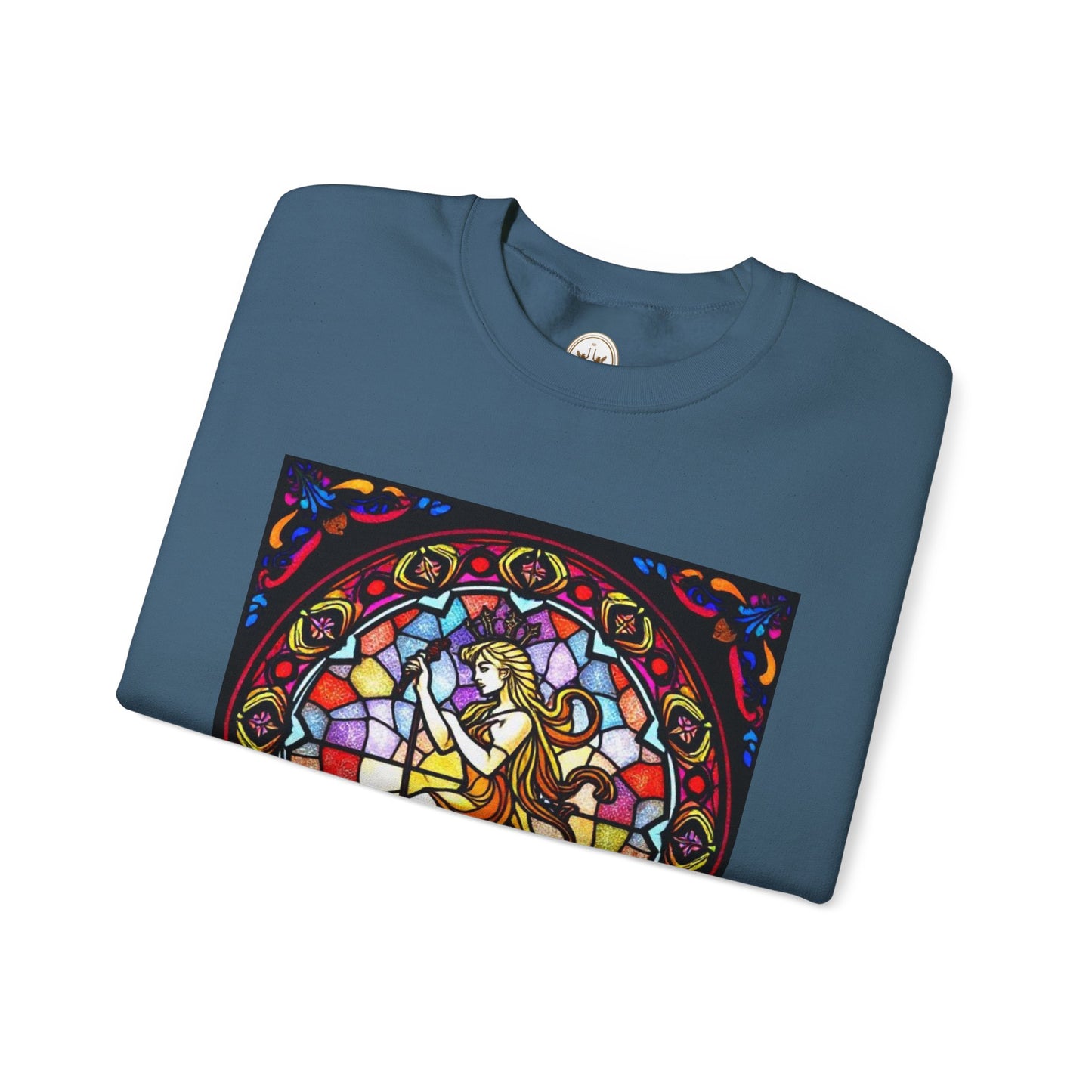 Unisex Heavy Blend™ Crewneck Sweatshirt, Glass, Virgo Zodiac Design