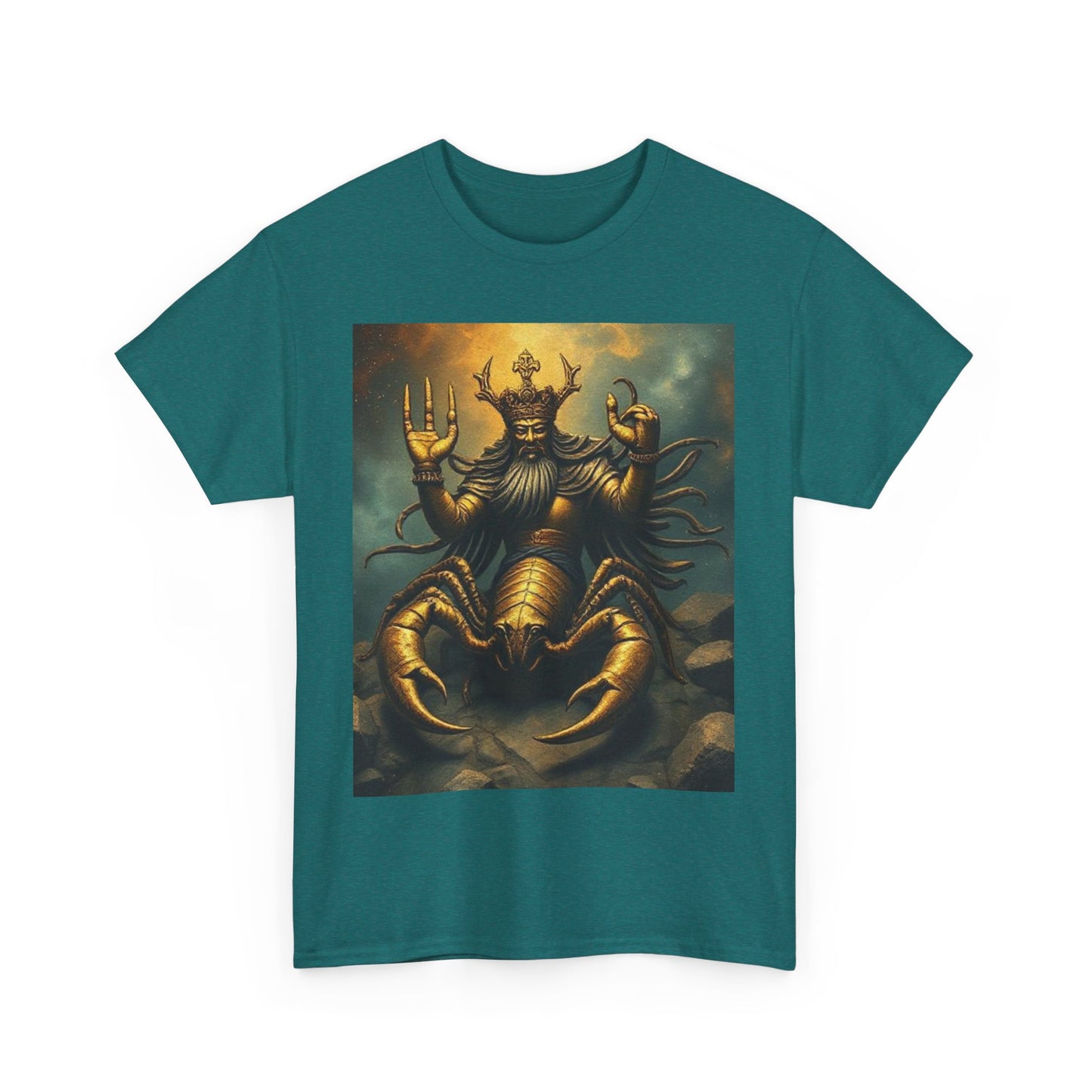 Unisex Heavy Cotton T-Shirt, Desert Scorpio King, Zodiac Design