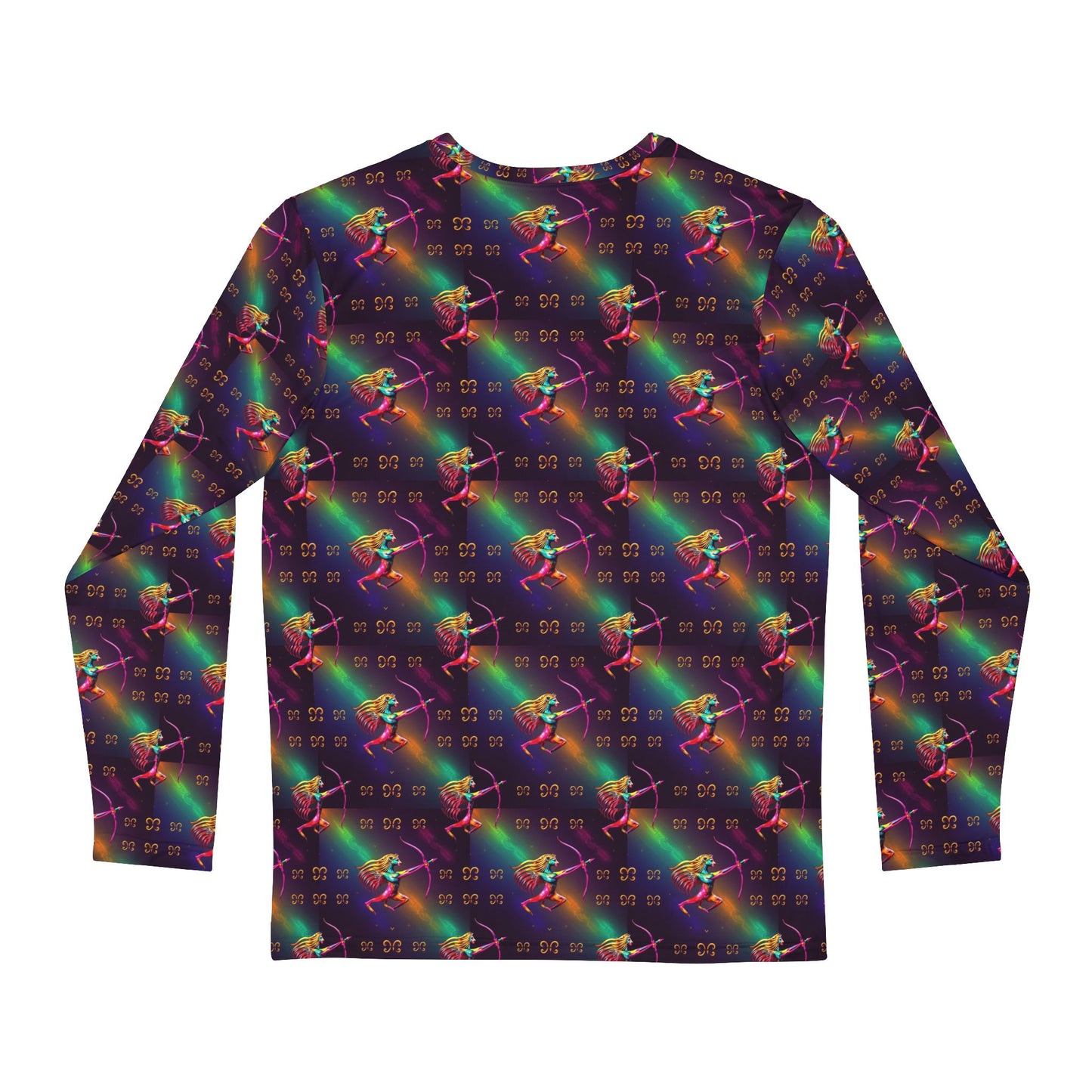 Men's Long Sleeve Shirt, (AOP), Sagittarius, Zodiac v1, Pattern