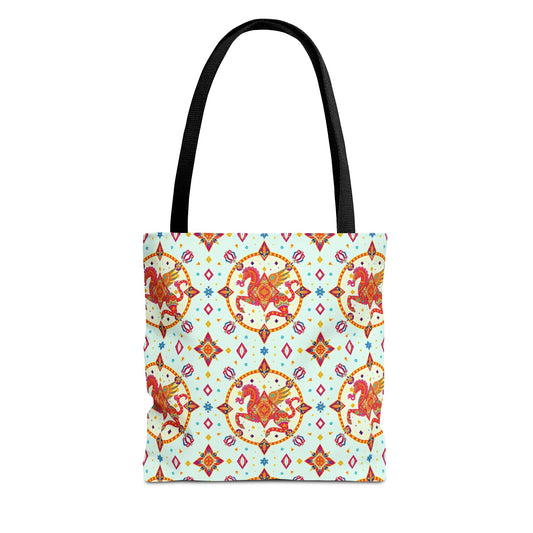 Tote Bag (AOP), Aquarius, Zodiac v1, Jewel Pattern