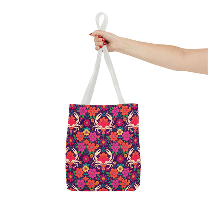 Tote Bag (AOP), Cancer, Zodiac, Flower Pattern