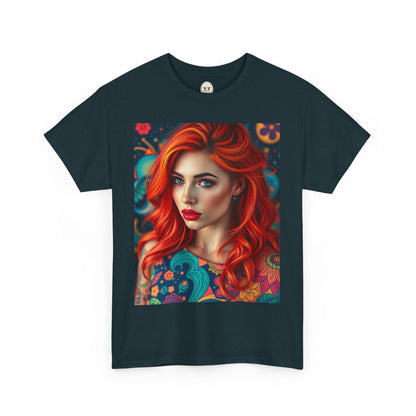 Unisex Heavy Cotton T-Shirt, Aquarius, Zodiac v1, Sexy Art