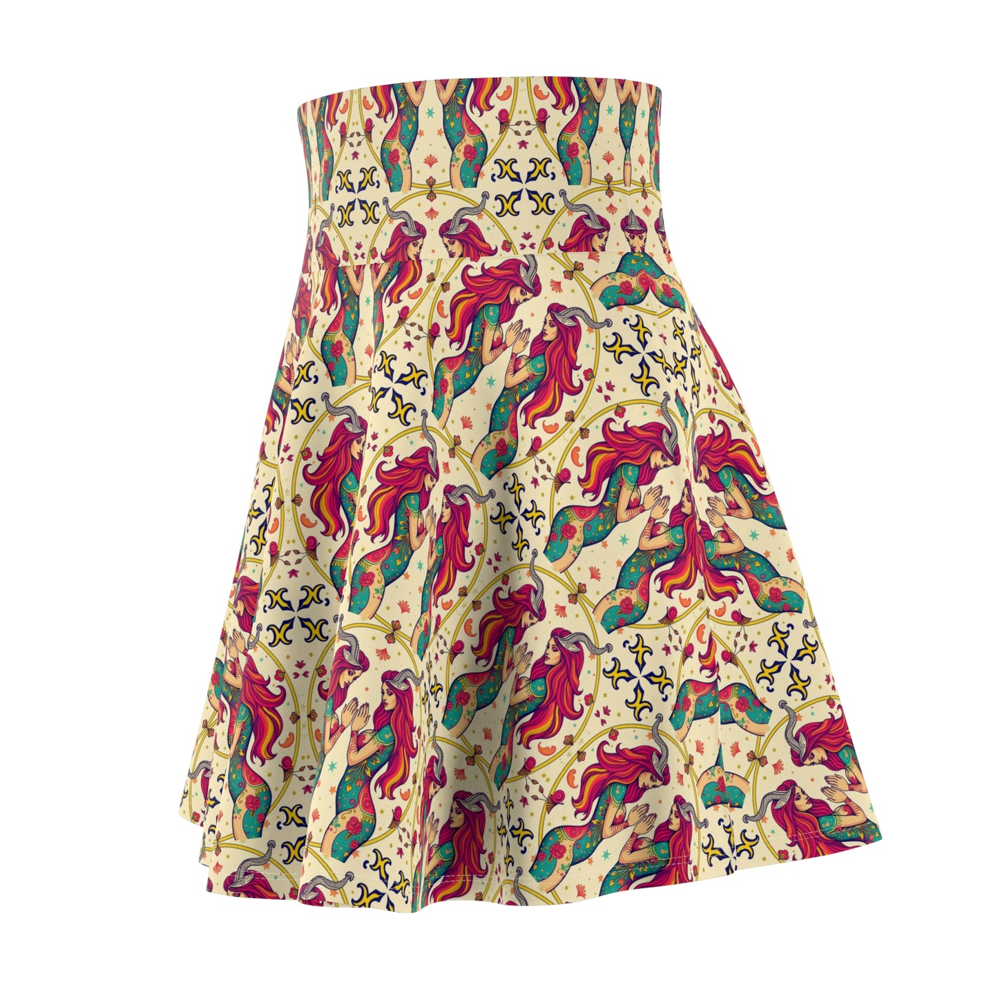 Women's Skater Skirt, (AOP), Gemini, Zodiac v4, Sexy Pattern