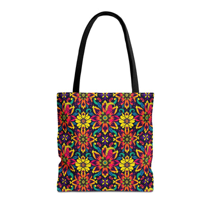 Tote Bag, (AOP), Capricorn, Zodiac, Flower Pattern