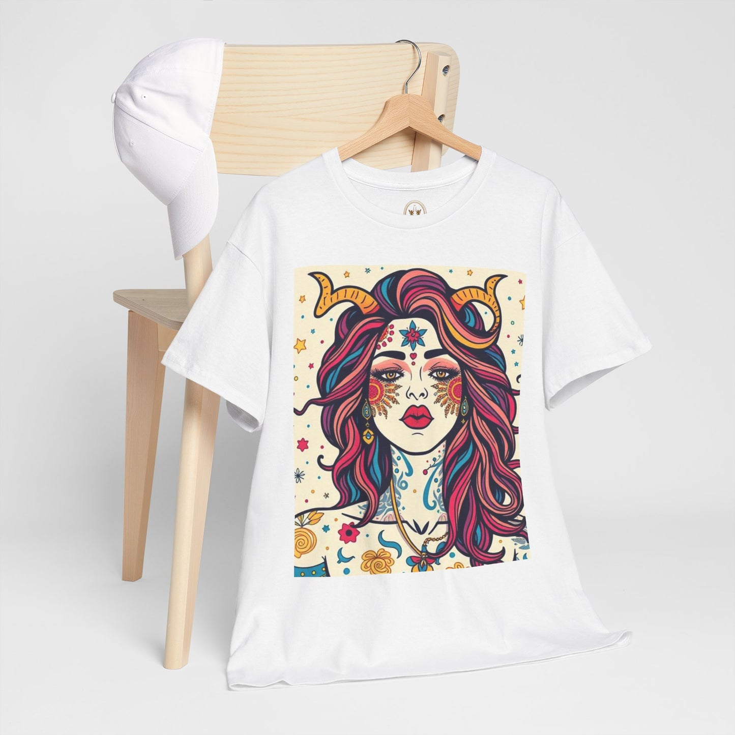 Unisex Heavy Cotton T-Shirt, Virgo, Zodiac v3, Sexy Art