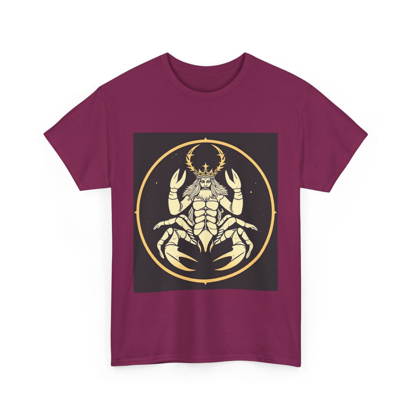 Unisex Heavy Cotton T-Shirt, Scorpio King, Print Art, Zodiac Design