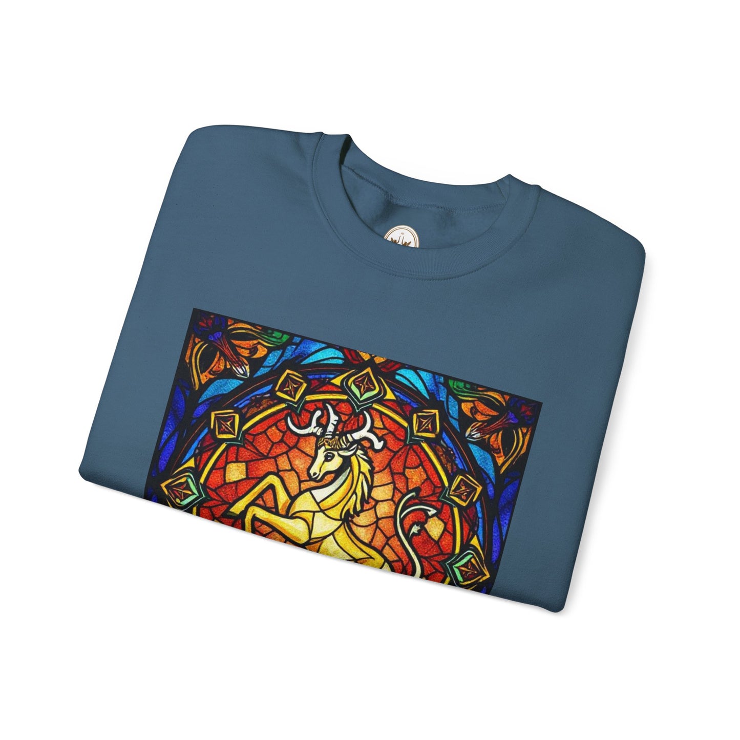 Unisex Heavy Blend™ Crewneck Sweatshirt, Glass 1, Capricorn Zodiac Design