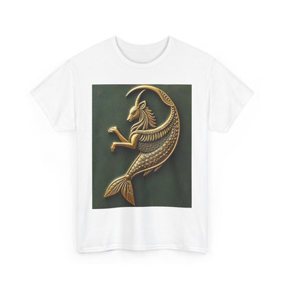 Unisex Heavy Cotton T-Shirt, Capricorn Animal v1, Symbol, Zodiac Design