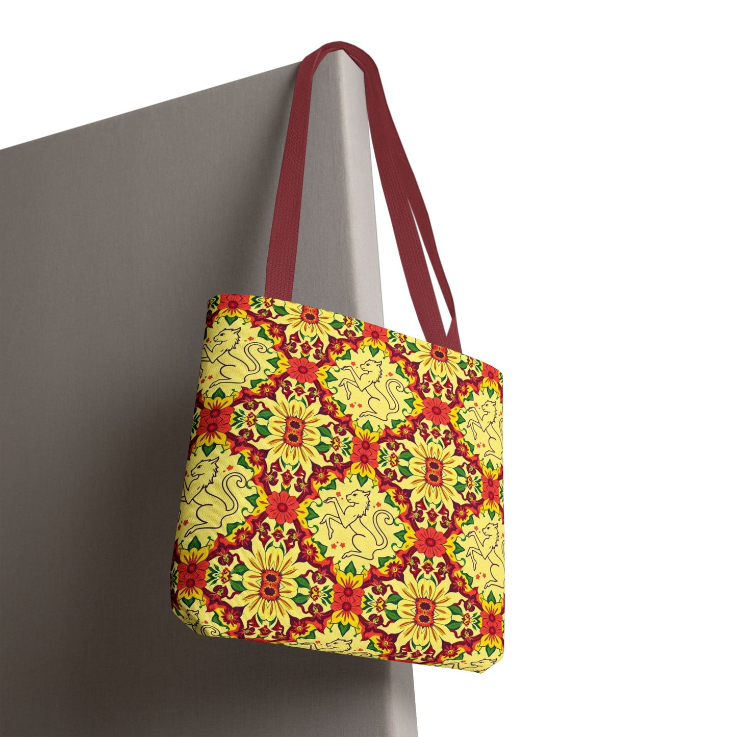 Tote Bag, (AOP), Virgo, Zodiac, Flower Pattern