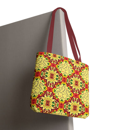 Tote Bag, (AOP), Virgo, Zodiac, Flower Pattern
