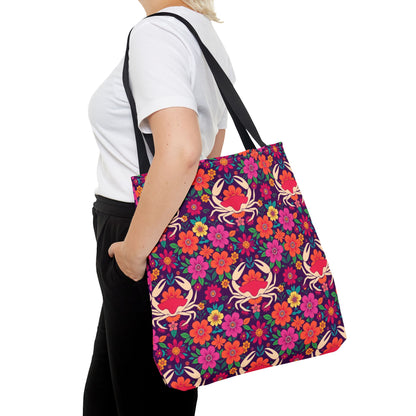 Tote Bag (AOP), Cancer, Zodiac, Flower Pattern