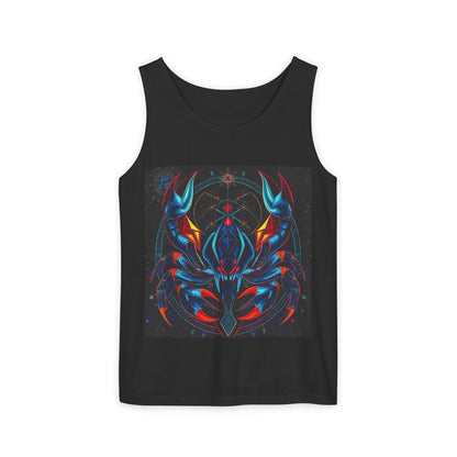 Unisex Garment-Dyed, Tank Top, Scorpio Design, Pop Art v1, 100% US cotton
