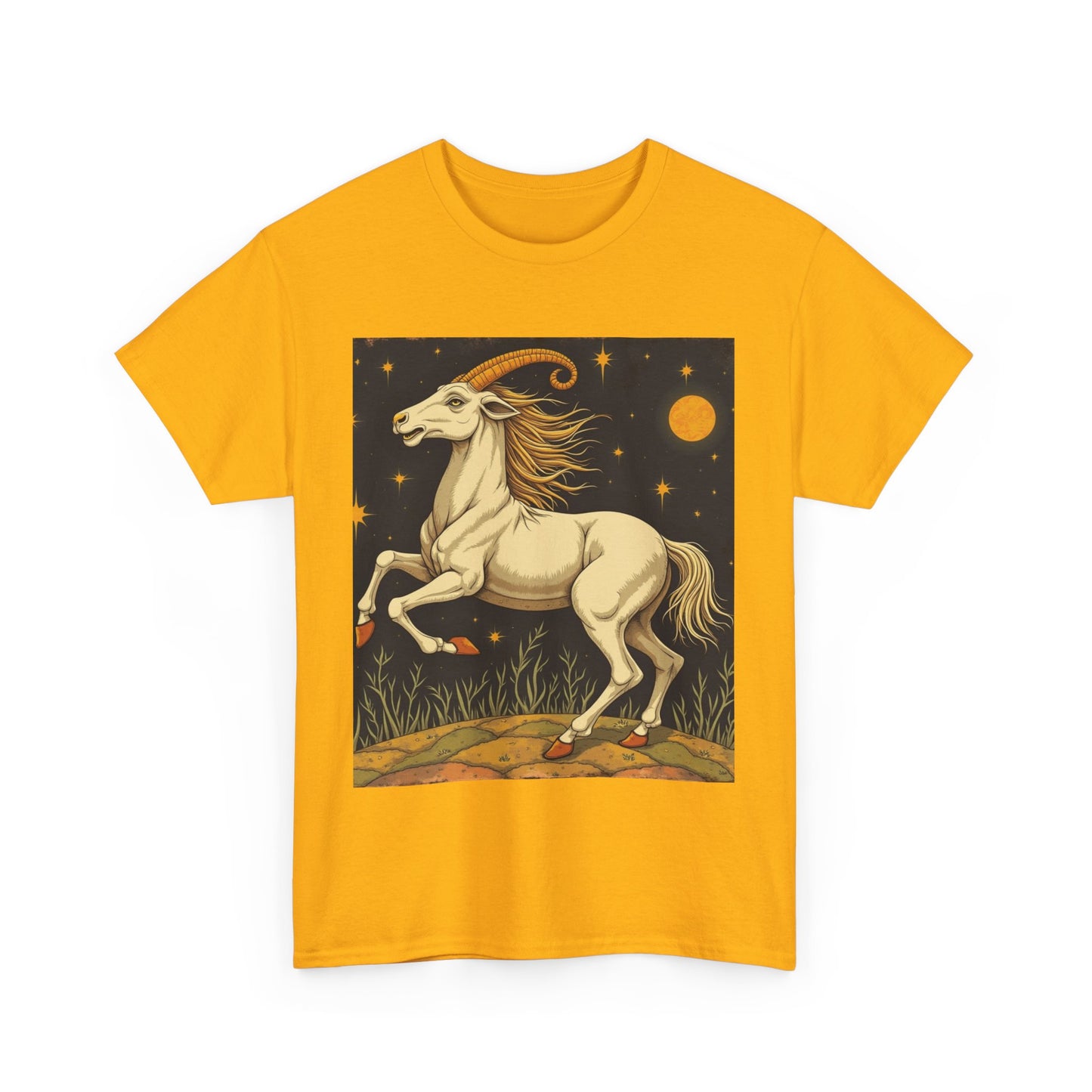 Unisex Heavy Cotton T-Shirt, Aries Animal, Zodiac Design