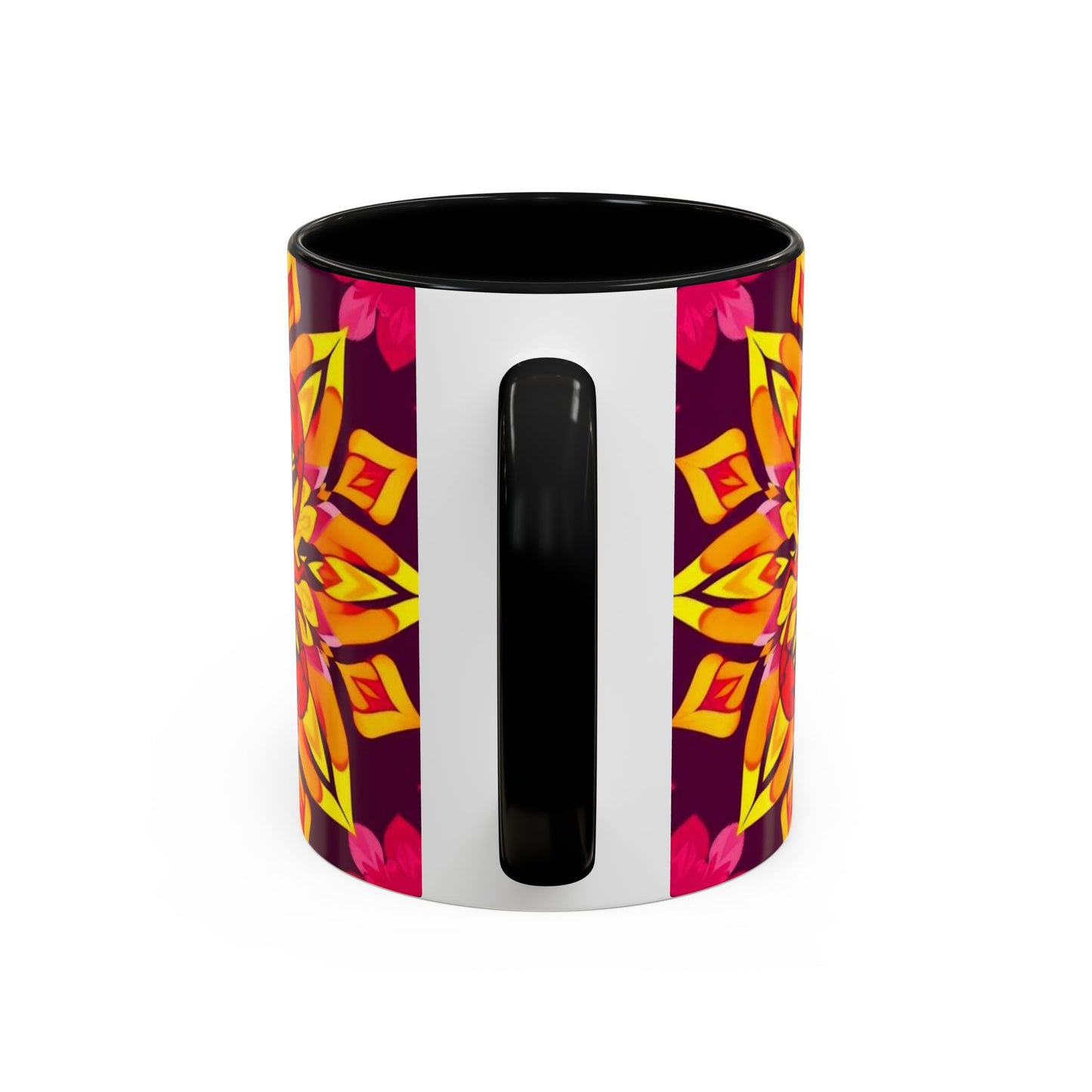 Accent Coffee Mug, Scorpio, Zodiac v1. Flower Pattern, (11, 15oz)