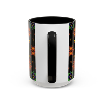 Accent Coffee Mug, Libra, Zodiac v4, Flower Pattern, (11, 15oz)