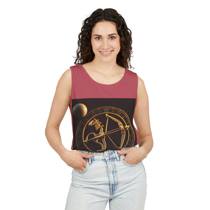 Unisex Garment-Dyed, Tank Top, Sagittarius Design, Planet Symbol v1, 100% US cotton