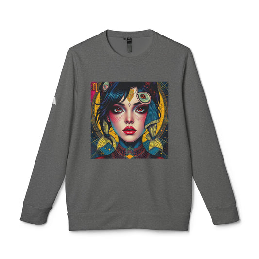 Adidas, Unisex Fleece Crewneck Sweatshirt, Pisces, Pop Art v1, Zodiac