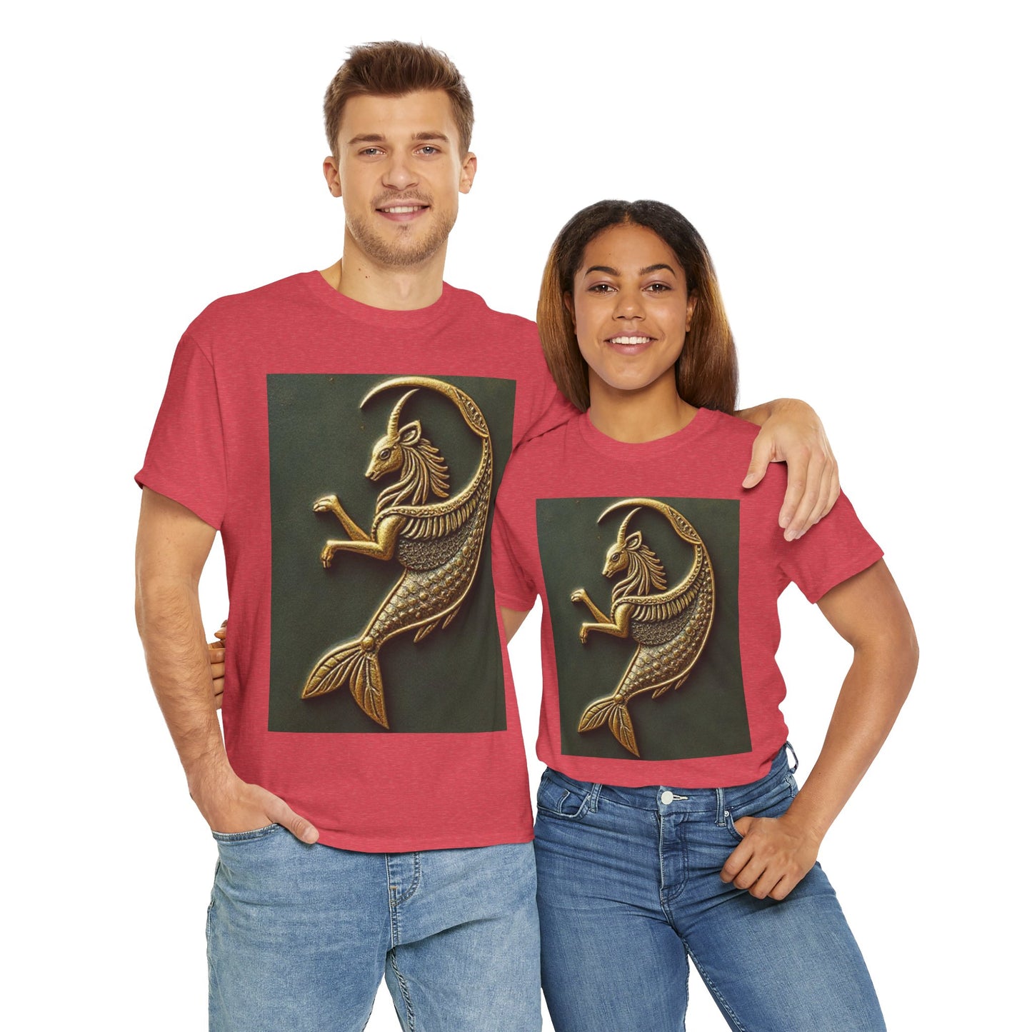 Unisex Heavy Cotton T-Shirt, Capricorn Animal. Symbol, Zodiac Design