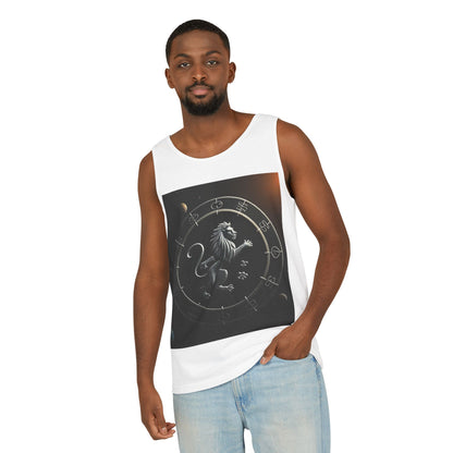 Unisex Garment-Dyed, Tank Top, Leo Design, Space Animal, 100% US cotton