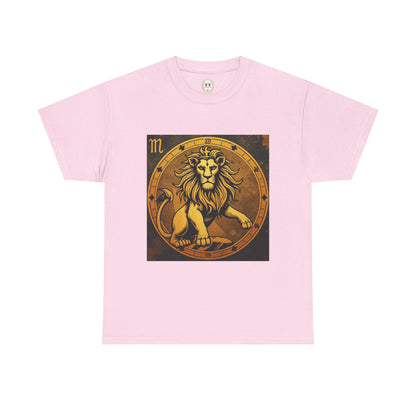 Unisex Heavy Cotton T-Shirt, Gold Lion, Leo Zodiac Design