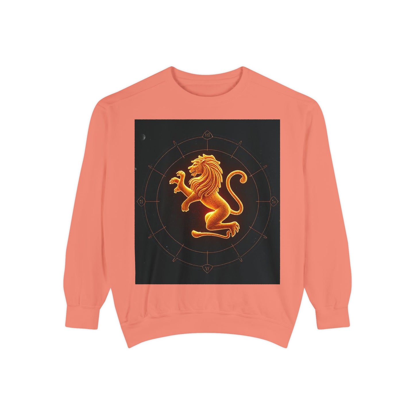 Garment-Dyed Sweatshirt, Unisex, Space Animal Design v1, Leo