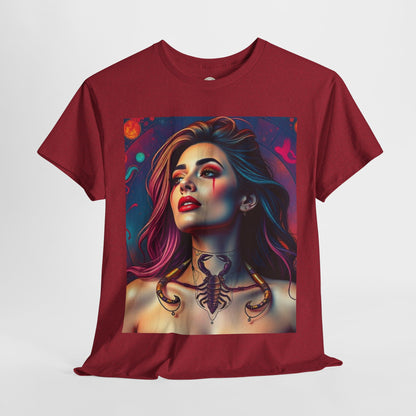 Unisex Heavy Cotton T-Shirt, Scorpio, Zodiac v1, Sexy Art