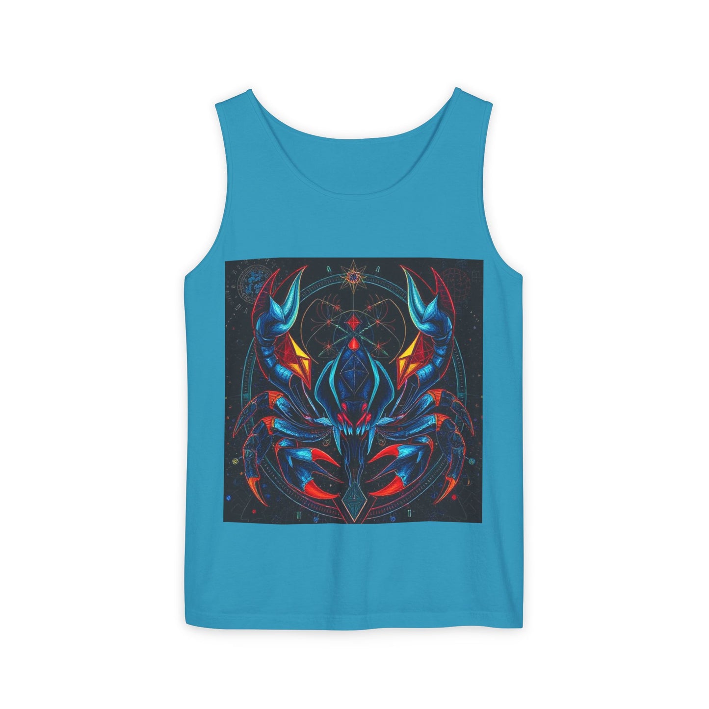 Unisex Garment-Dyed, Tank Top, Scorpio Design, Pop Art v1, 100% US cotton