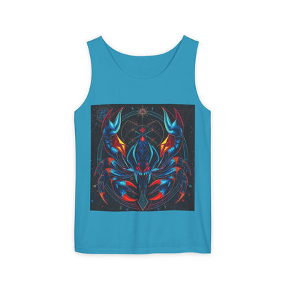 Unisex Garment-Dyed, Tank Top, Scorpio Design, Pop Art v1, 100% US cotton