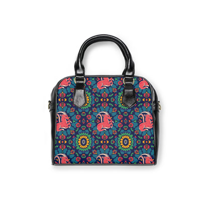 Shoulder Handbag, Capricorn, Zodiac, Flower Pattern
