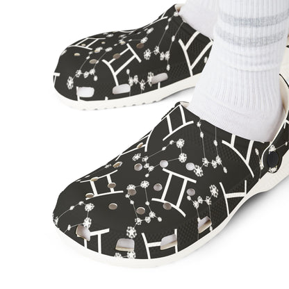 EVA Foam Rubber Shoes (AOP), Material 100% EVA, Gemini Zodiac Design