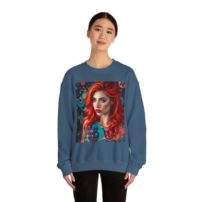 Unisex Heavy Blend™ Crewneck Sweatshirt, Aquarius, Zodiac v1, Sexy Pattern