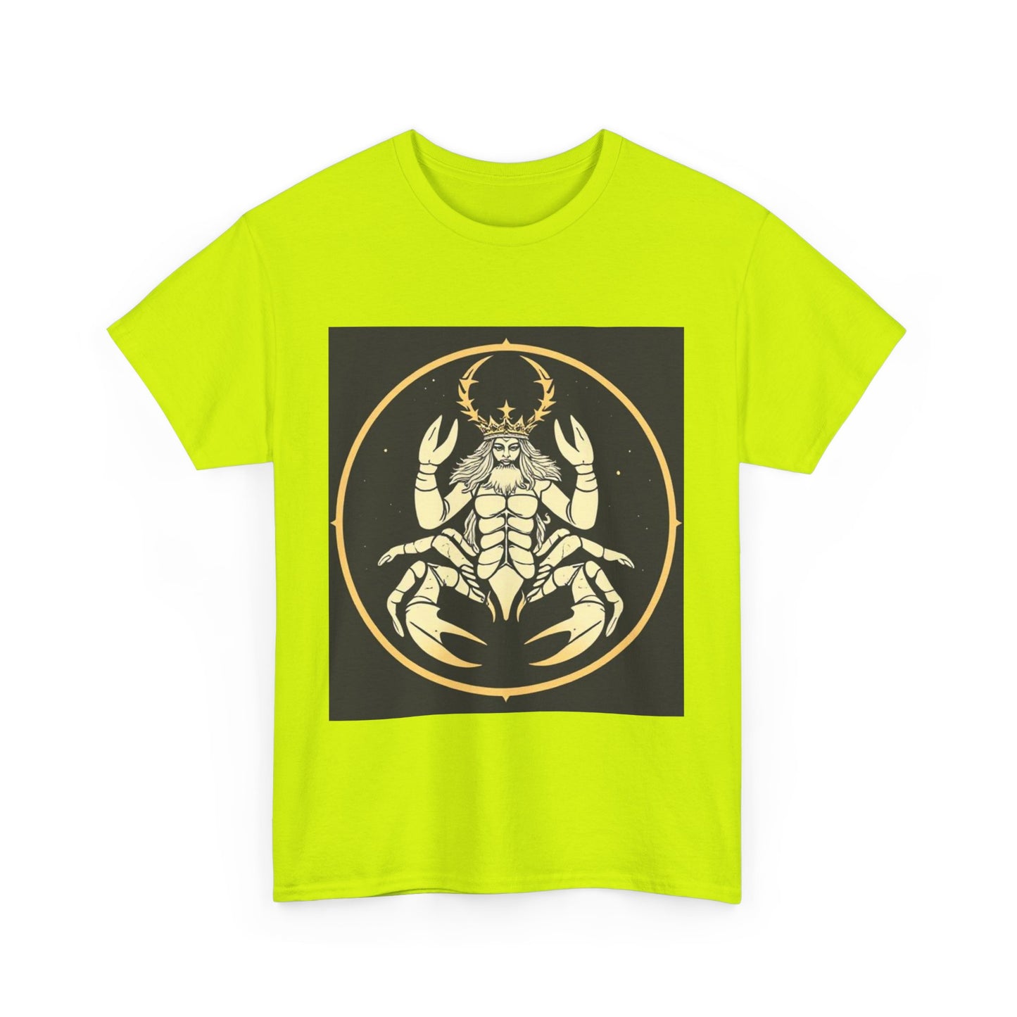 Unisex Heavy Cotton T-Shirt, Scorpio King, Print Art, Zodiac Design