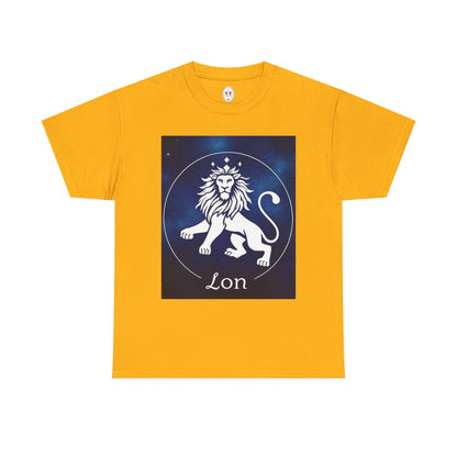 Unisex Heavy Cotton T-Shirt, Space Lion v1, Leo Zodiac Design