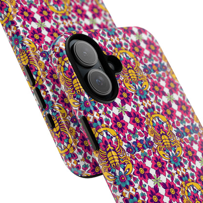 Tough Cases, Scorpio, Zodiac v2, Flower Pattern